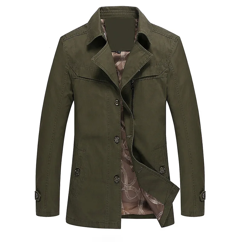 

Outside MEN'S Jacket Pure Cotton MEN'S Coat Spring And Autumn New Style Outdoor Trench Coat Casual Small Suit 8027
