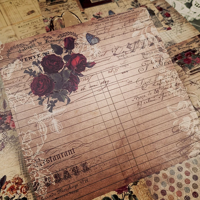 DIY Craft Paper Panalisacraft 24 sheets 6"X6" vintage patterned paper pad Scrapbooking paper pack handmade craft craft Background pad card