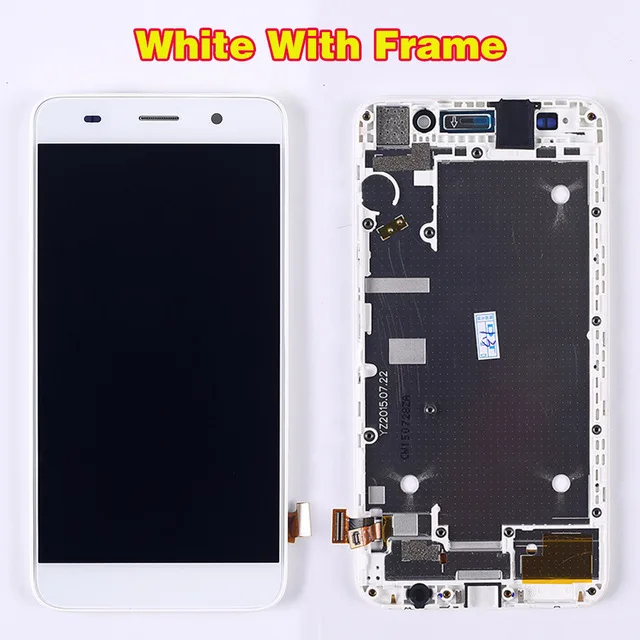 White With Frame Протестированный сенсорный экран для huawei Honor 4A 5,0 дюймов ЖК-дисплей дигитайзер сборка для huawei Y6 SCL-L01 SCL-L21 рамка для SCL-L04 - Цвет: White With Frame
