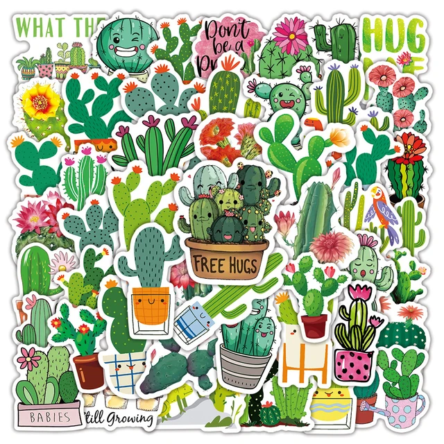 Cactus kawaii  Arte com cactos, Cactos desenho, Adesivos bonitos