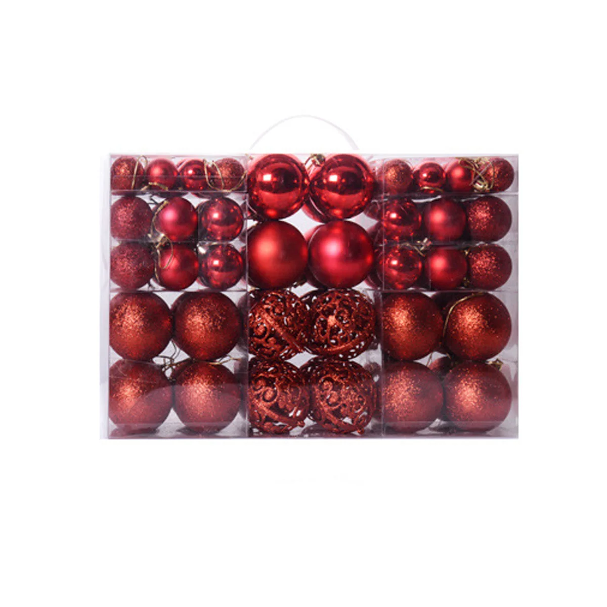 100 шт декоративные шары для рождественской елки, рождественские вечерние шары для украшения потолка, дома, двери, Рождественский Декор - Цвет: Красный