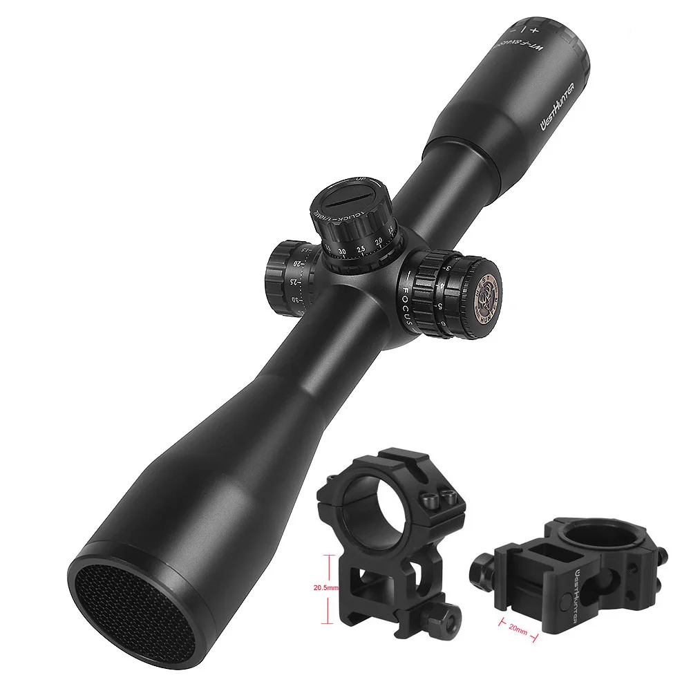 WESTHUNTER WT-F 8X44SFIR фиксированный 8X прицел винтовки Боковая регулировка параллакса стекло гравированная оптика с подсветкой Охота прицел прицела - Цвет: hight 20mm mount