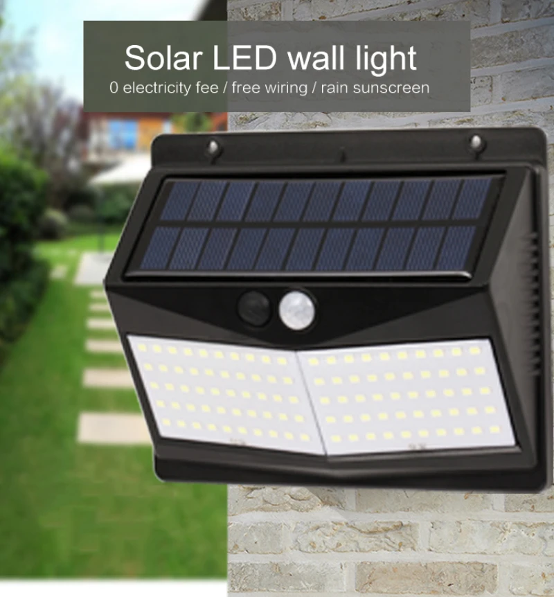 

LED Solar Light Outdoor Solar Lamp PIR Motion Sensor Wall Light Waterproof Solar Powered Sunlight for Garden Decoration