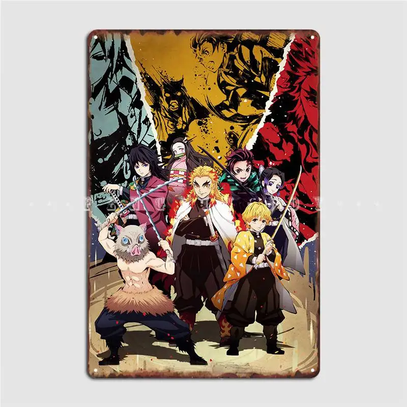 

Аниме Манга самурайский лезвие металлическая вывеска настенная пещера индивидуальный декор для кинотеатра оловянные вывески плакаты