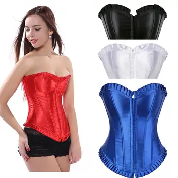 

Grebrafan Burlesque Masquerade Tight Lace Corset Top for Women Plus Size Push Up Boned Bustiers Evening Dance Party Costume