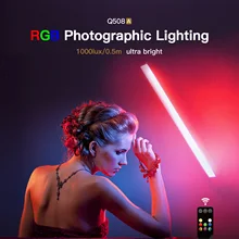 LUXCEO Q508A Multi-Color Photography Lamp Handheld RGB Led Video Light Photo Lighting 3000K/5750K For Youtube TikTok Live