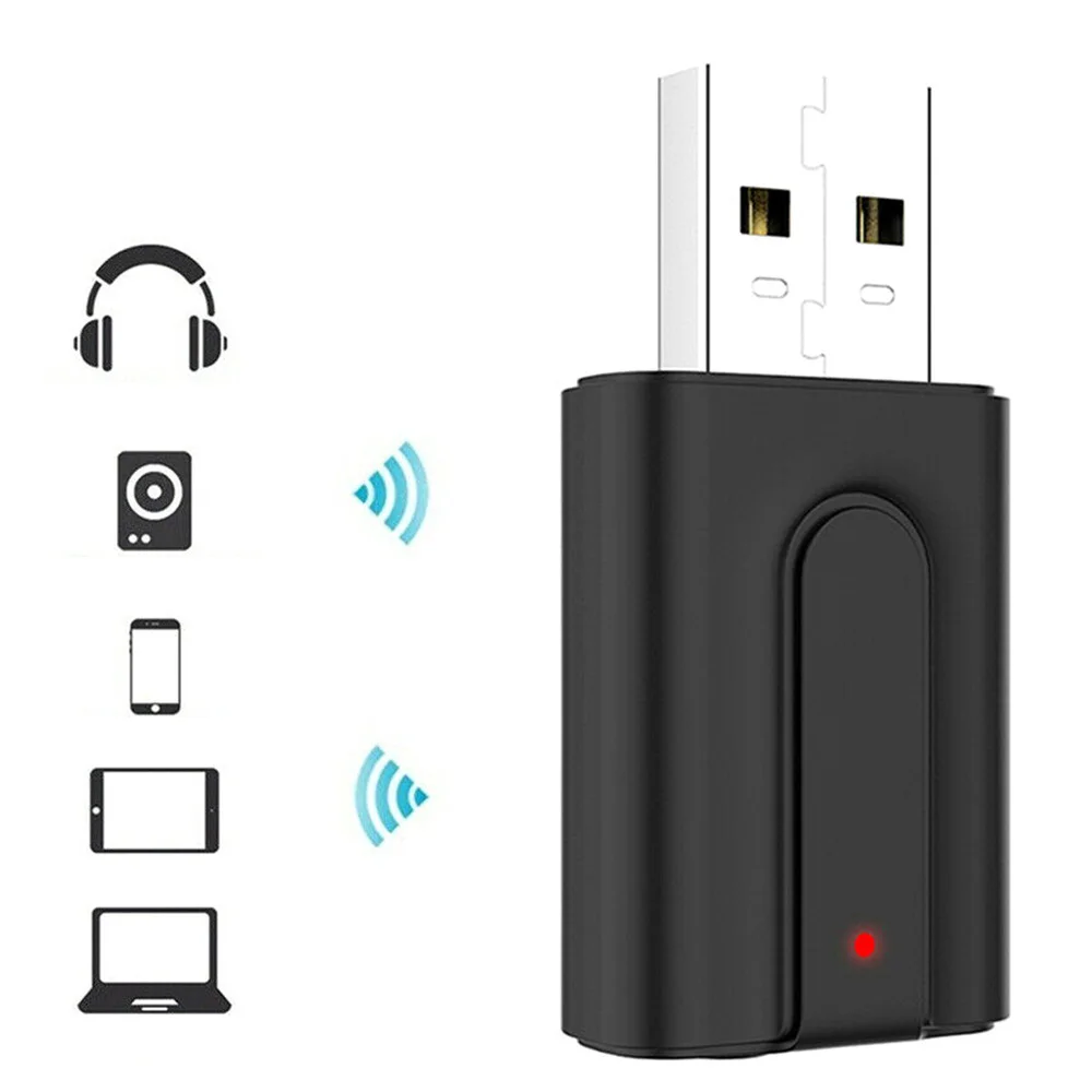 Useful Classic Hot Black Mini AUX Stereo USB Bluetooth 5.0 Transmitter Receiver 3.5mm Audio Adapter For Speakers Headphone | Электроника