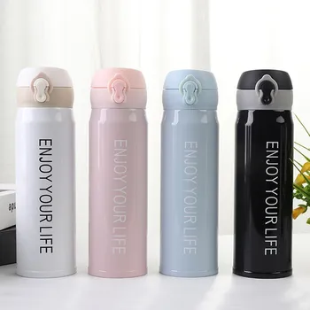 

500ml Fashion Stainless Steel Thermos Mug Cute Coffee Tea Vacuum Flask Travel Drink Bottle Students Thermocup