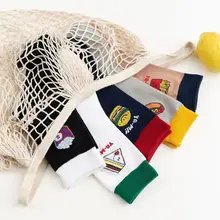 Новинка, 5 пар женских носков в стиле хип-хоп для скейтборда, носки с мультяшным принтом еды и закусок, чулочно-носочные изделия