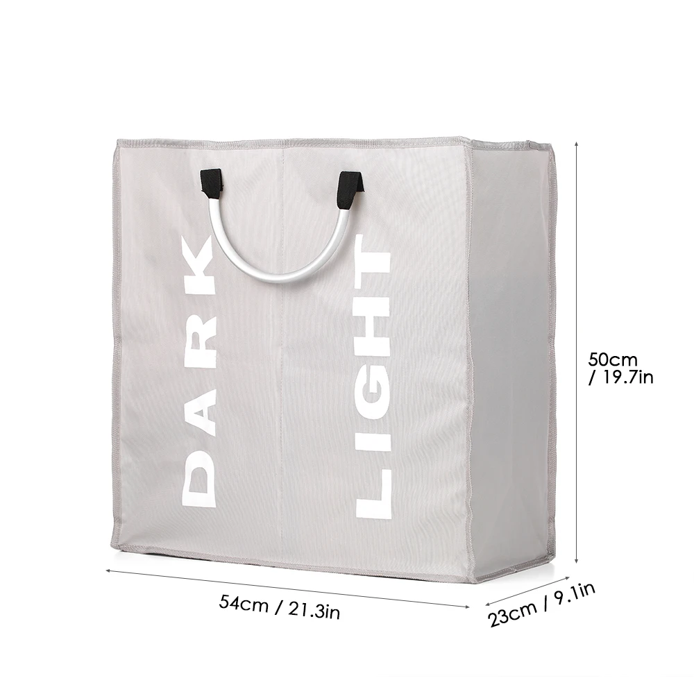 2-х секционный корзина для грязного белья складываемая корзина для нижнего белья складной корзина для белья одежда аппарат для сортировки сумка для хранения с ручкой из сплава