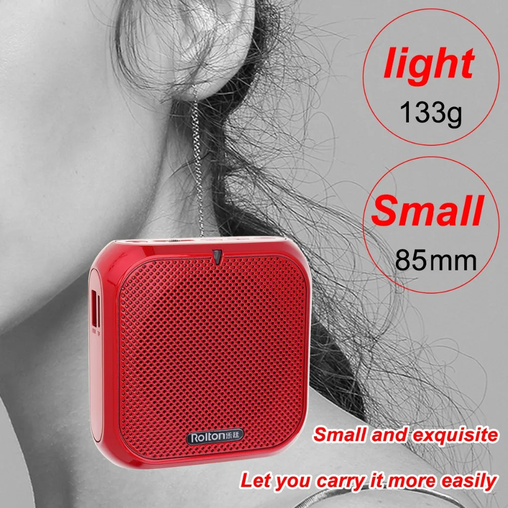 Rolton K400 Wired Audio Speaker Megaphone Voice Amplifier Loudspeaker Microphone Waist Band Clip Support FM Radio TF MP3 Player images - 6