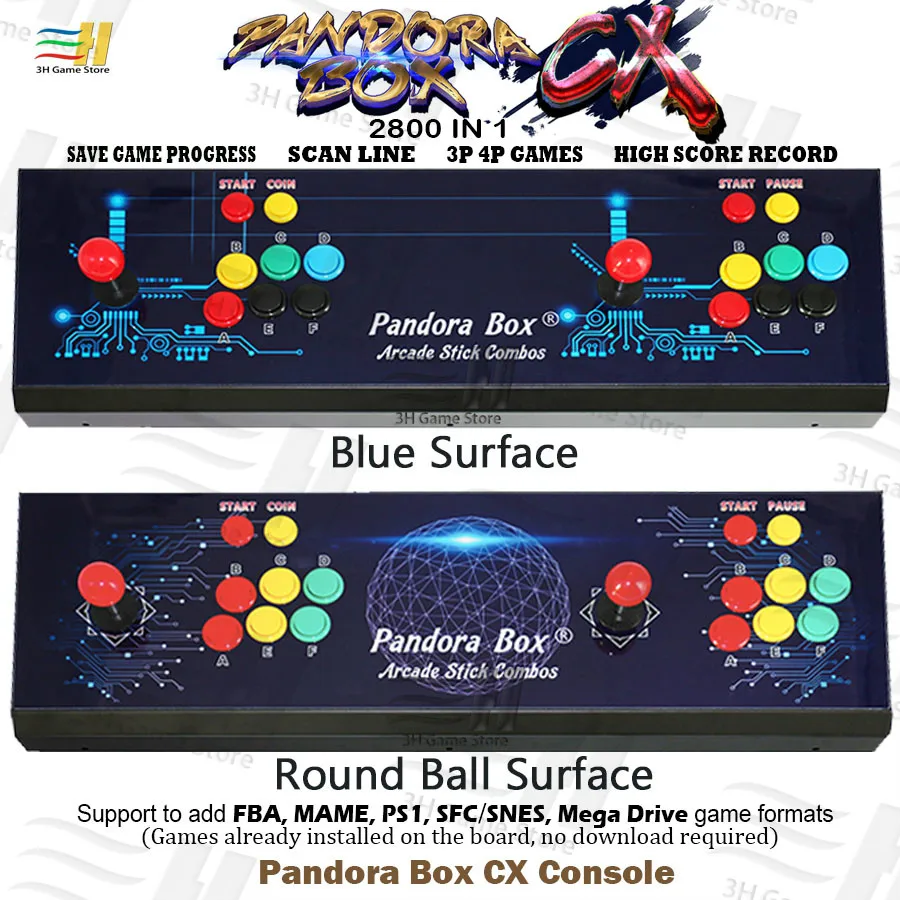 Новая игровая консоль Pandora Box CX 2800 в 1 с 3P 4P может сохранять линию сканирования