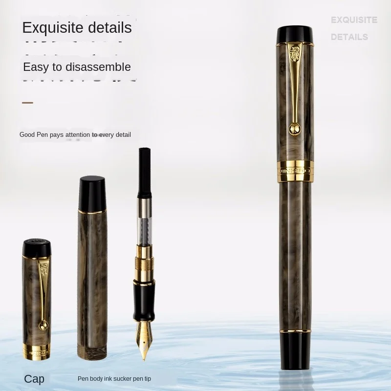 Jinhao 100 Centennial Resin Fountain Pen 18KGP Medium / Bent Nib 0.6 /1.2mm with Converter Golden Clip Business Office Gift Pen image_2
