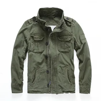 

High quality AF tooling multi-pocket jacket thick spring autumn outdoor leisure stand-up collar jacket cotton shirt male jacket