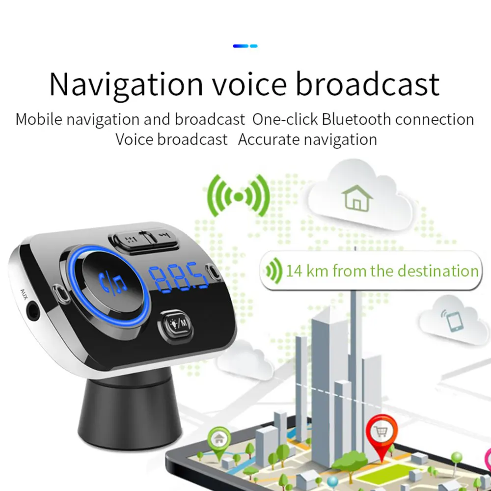 BC49BQ QC3.0 Hands-free Bluetooth автомобильный комплект Автомобильный fm-передатчик двойной USB 5V 3.4A автомобильный заряд телефона fm-модулятор mp3-плеер