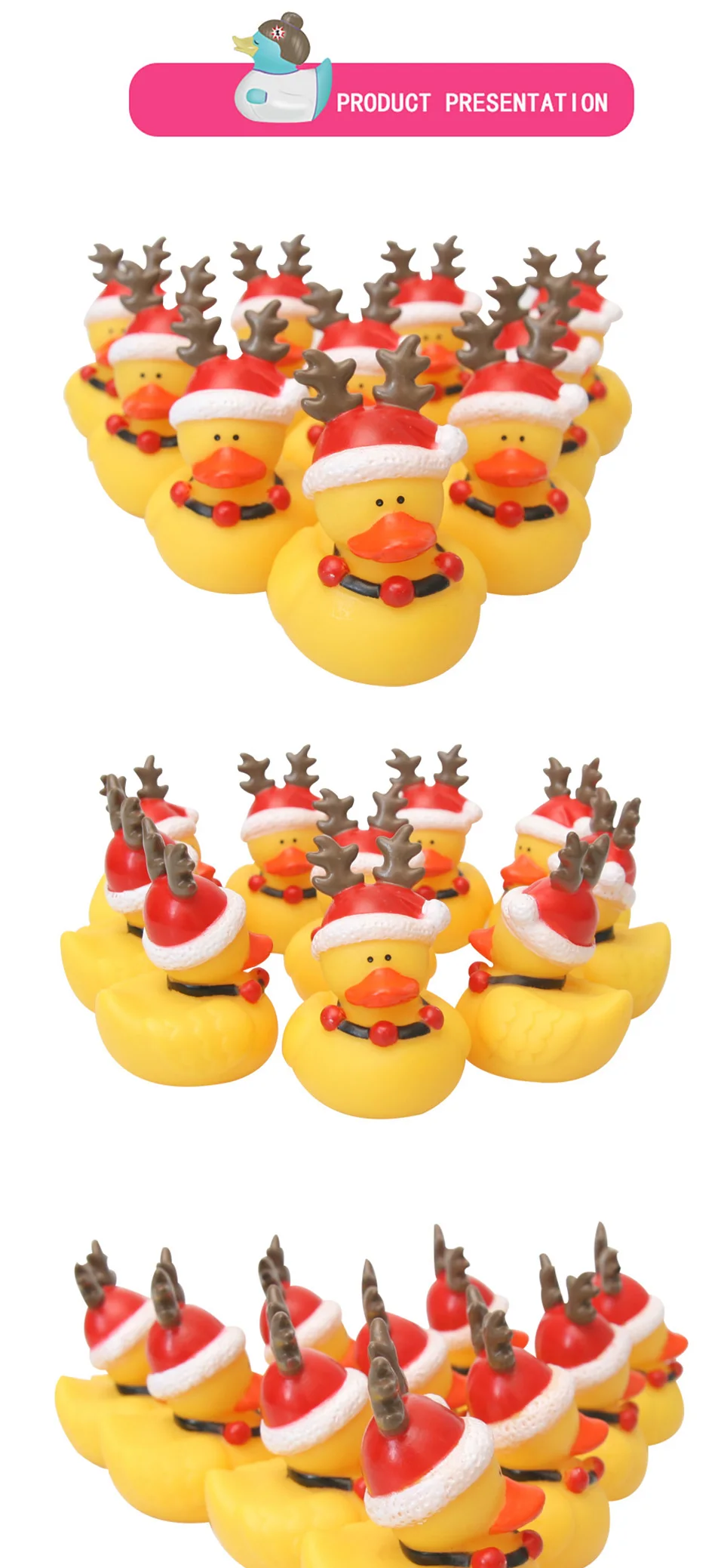 15 шт. Классическая Милая резиновая Рождественская маленькая Желтая утка для купания, плавающая игрушка для купания, подарок на праздник для ребенка, утка