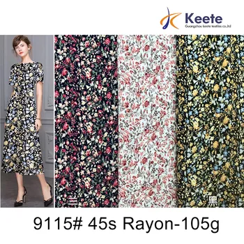 

9115-9120# Quality rayon printed fabric clothing 105g women's fabric wholesale price.