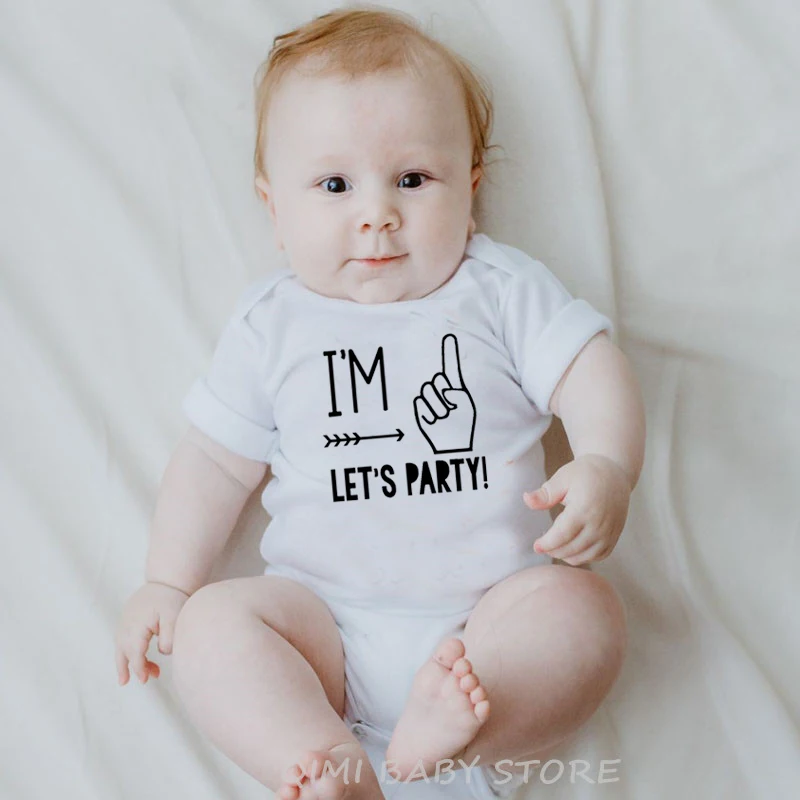 I Am One Let's вечерние It's My 1-й День рождения Детский боди Модный хлопковый смешной