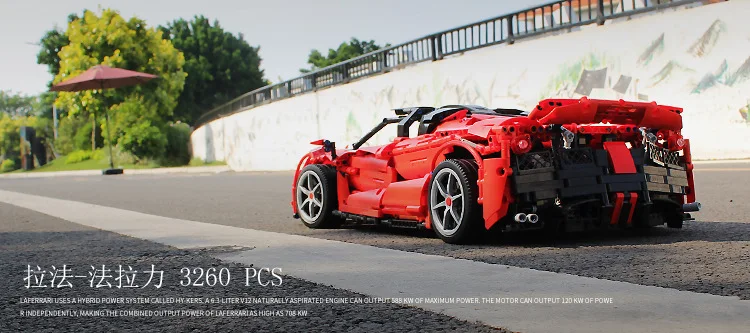 Xinyu Xq1002 науки и Технология группы машинного оборудования серии красный супер Феррари спортивный автомобиль высокого затруднения собранные строительные блоки