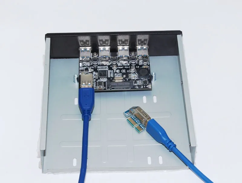 PCI-E 1x до 4 портов USB 3,0 карта 5,2" флоппи-отсек Передняя панель USB3.0 концентратор сплиттер внутренний комбинированный кронштейн адаптер для ПК рабочего стола