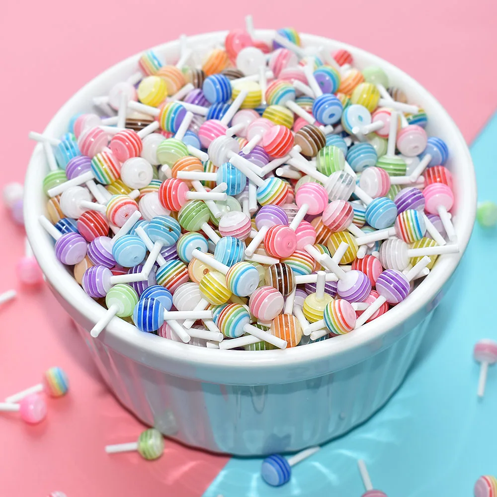 20pcs MIni Simulation Rainbow Lollipop 1:12 Dollhouse Miniature Pretend Food for Dolls Kitchen Toys Accessories 15*7mm 4