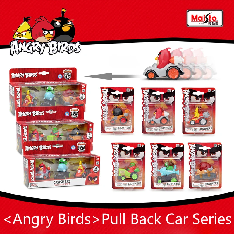 2019 nouveau Maisto oiseaux en colère 2 classique film jeu thème série ABS jouet voiture retirer modèle voiture jouets pour enfants cadeaux Collection