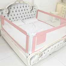 Corralitos para cama de bebé, rieles de seguridad para bebés, anticaída, protección lateral de 8 20 niveles, ajustables, alta calidad, color rosa, 1,5 M