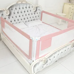 Lit de bébé rose de 1.5M, Rails de sécurité pour bébés, Anti chute, protection latérale, 8 à 20 niveaux réglables, haute qualité 