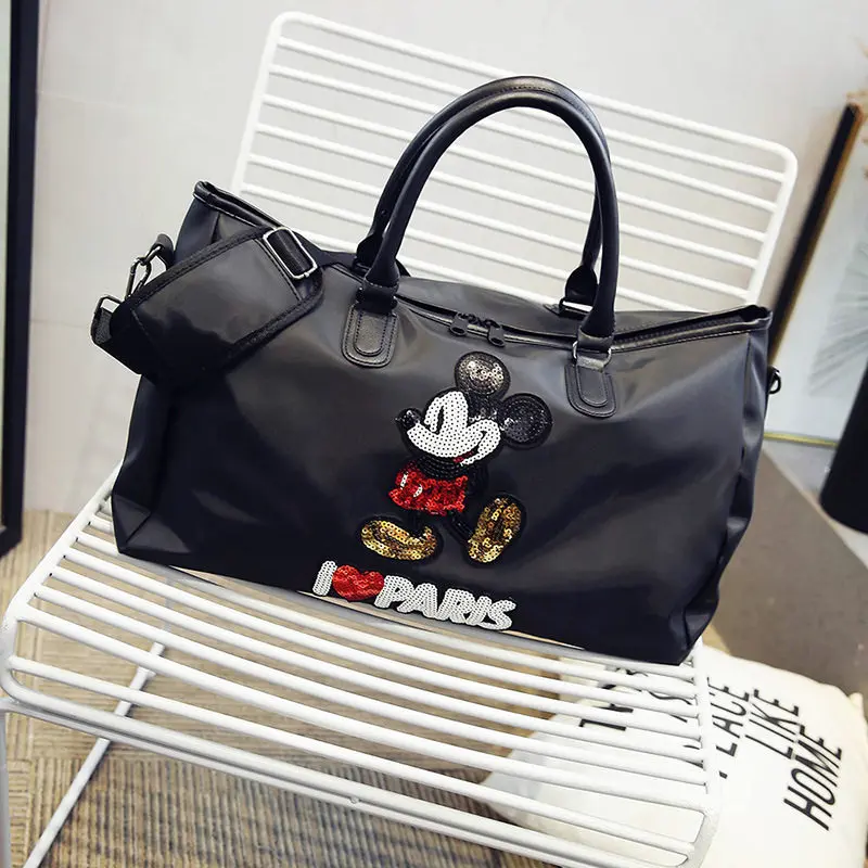 Новая школьная сумка с рисунком Микки и Минни из мультфильма disney, диагональная водонепроницаемая сумка, Студенческая багажная сумка, Женская портативная дорожная сумка - Цвет: 3