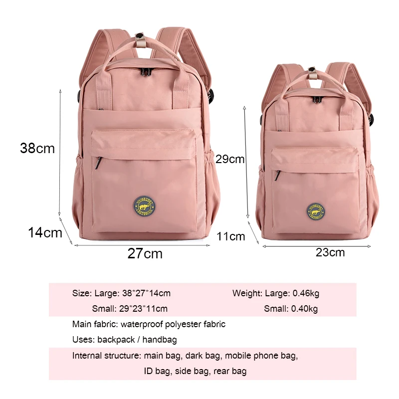 New Multifunction Women Backpack Waterproof Polyester Bag Solid Color Laptop Backpacks Schoolbag For Teenager Girls Boys Travel