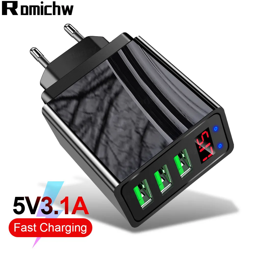 

3Ports USB Charger Quick Charge 3.0 Fast Charger QC3.0 Multi Plug Adapter Wall Mobile Phone Charger For iPhone Samsung Xiaomi