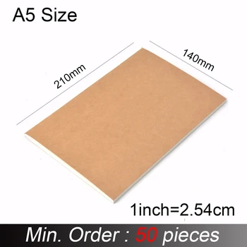

50 Pieces / Lot A5 Size 210x140mm Notebook Refill Insert Travel Journal Inner Replace Grid Kraft Monthly Weekly Daily Planner