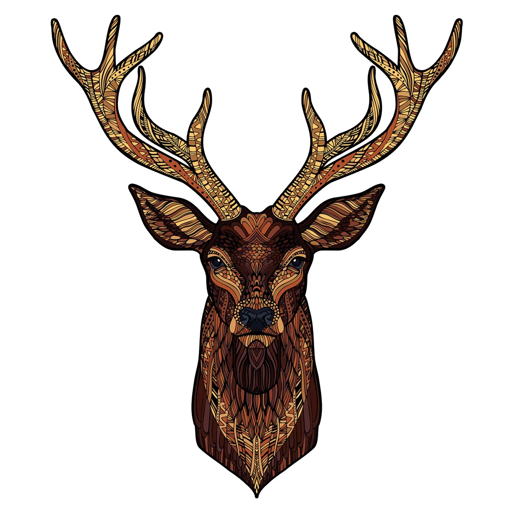 Jigsaw Toy Deer 3D Wooden Puzzles DIY Unique Handicraft Popular Animal Shape Birthday Child Toys For Adults Puzzle Men And Women | Игрушки и