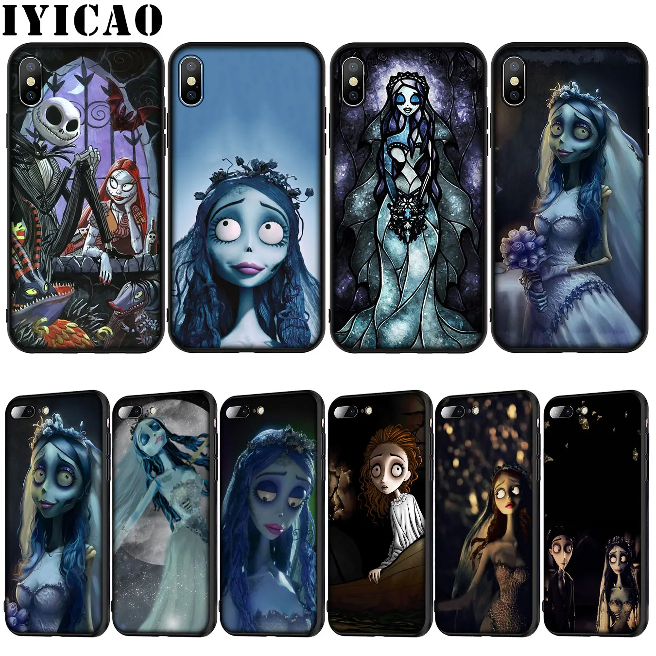 IYICAO Тим Burtons тело невесты Мягкий силиконовый чехол для iPhone 12 мини XR X XS 11 Pro Max 10 6 6S 7 8