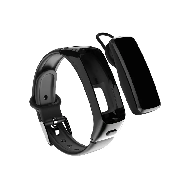 black siilica Bluetooth умный Браслет монитор сердечного ритма Браслет фитнес для Android iOS умный Браслет PK Xiaomi Miband2 - Цвет: black siilica