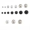 Black Silver Iron Metal Snap Fasteners Press Button Garment Sewing Accessories 8/10/12/14/16/18mm Invisible Stud Embedded Buckle 5