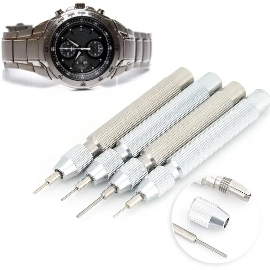 4pcs Stainless Steel 0.7 0.8 0.9 1.0 Multi Size Watch Punch Watch Band Link Pin Remover Tool Watchband Needle Removal Tool Set