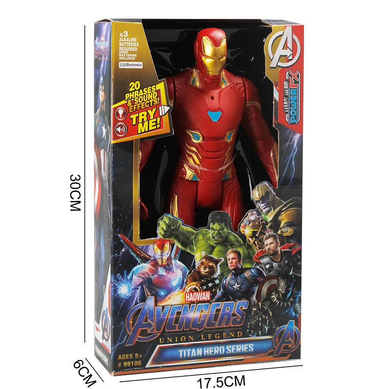 

6-30cm Marvel LED Iron Man Action Figure Toys Thanos Captain America Thor Spiderman Avengers Endgame Model Toys for Children