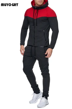 

MUYOGRT 2 Pieces Sport Tracksuit Men Camouflage Print Ropa Hombre Set Hoodies Jackets Sweatpants Jogging Homme Sweat Suit Sets