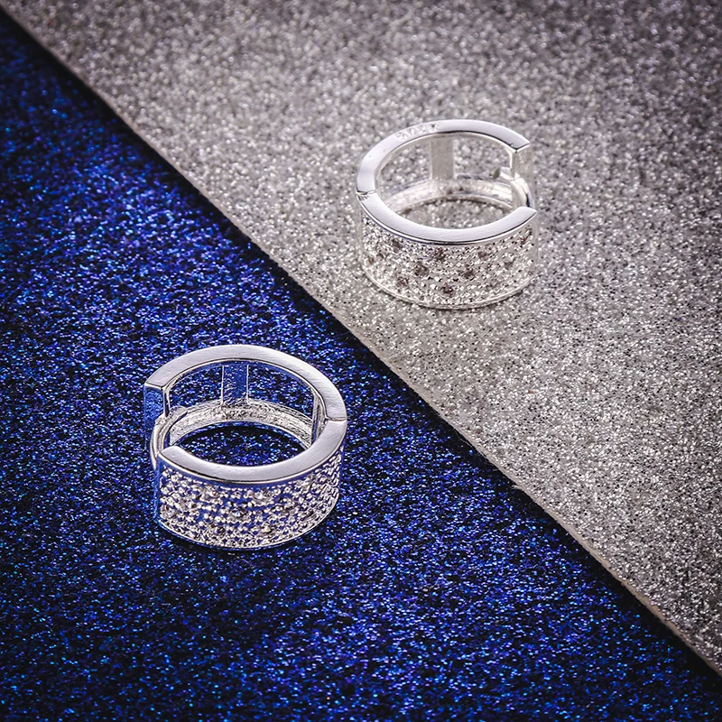 1 пара, Винтажные серьги-кольца Huggie, Shellhard, посеребренные серьги в стиле панк-рок с кристаллами для женщин, женские свадебные ювелирные изделия