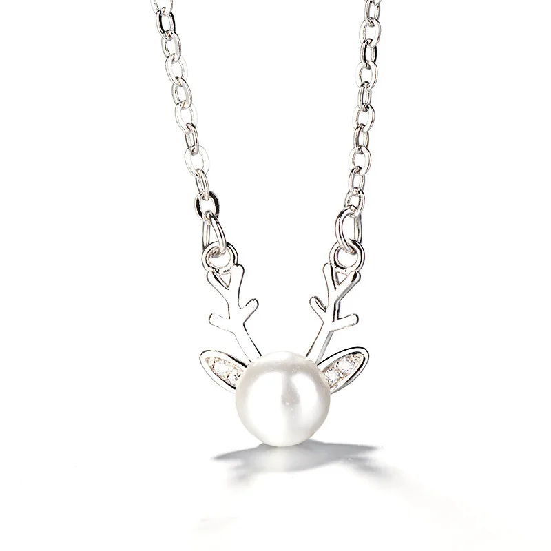 Рождественский подарок Серебряный Цвет Олень ожерелья и подвески Имитация