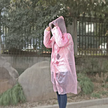 

1PC Disposable raincoat Outdoor Hiking Mountain Travel Thicken Adult Transparent Poncho Ultralight Men and women Universal
