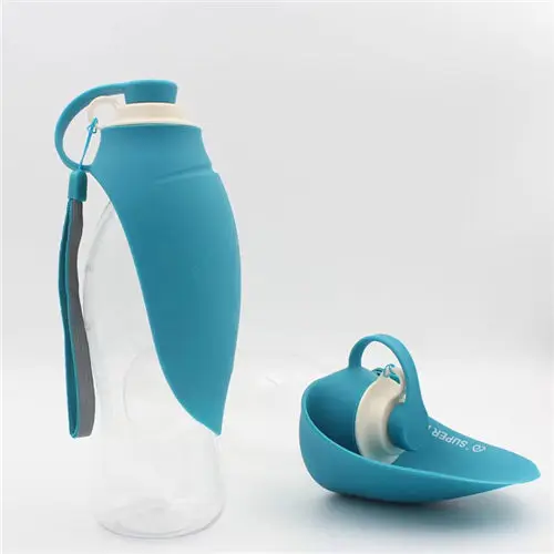 Blue Собака путешествия бутылка воды портативный открытый питомец кошка воды питьевой Диспенсер чашка Собачка Щенок ходьба миска питатель водонагреватель для маленькой собаки - Цвет: Blue