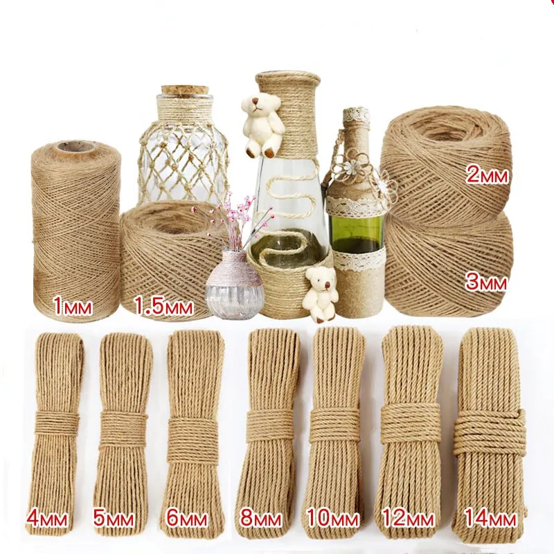 50/100cm Jute Ficelle Chanvre Corde Bricolage Artisanat Cordon Mariage  Party Décoration Mengxi