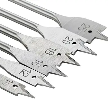 

6Pcs Flat Drill Long High-carbon Steel Wood Flat Drill Set Woodworking Spade Drill Bits Durable Woodworking Tool Sets 10-25mm