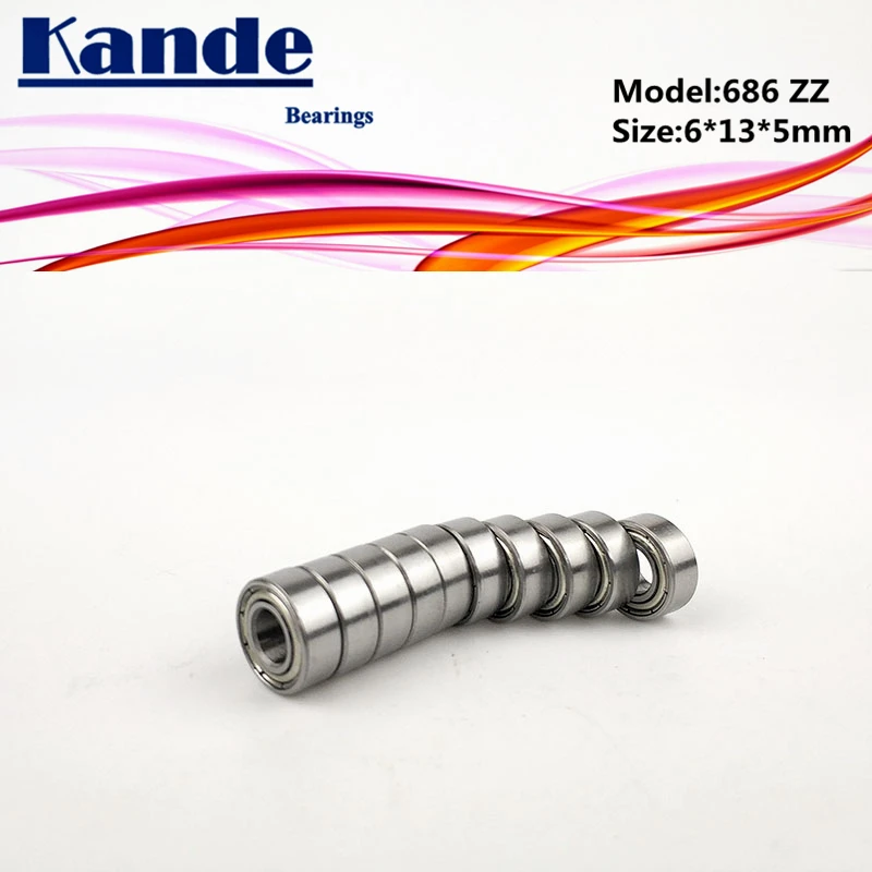 Kande подшипники 686 ZZ ABEC-1 686ZZ ABEC-3 686ZZ ABEC-5 686-2Z Miniautre шариковый подшипник 6x13x5 мм 686