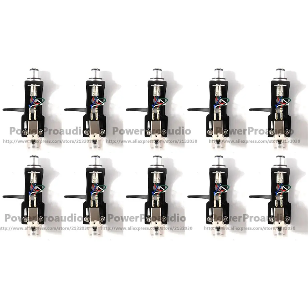10x Magnetic Cartridge Stylus With Turntable Headshell 4 Pin Contacts For Phonograph Turntable Gramophone LP Vinyl Needle
