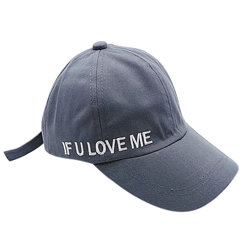 Однотонная детская бейсбольная кепка с надписью IF YOU LOVE ME для маленьких мальчиков и девочек, регулируемый Воздухопроницаемый козырек