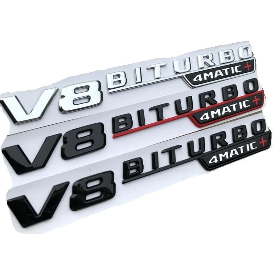Плоские буквы для Mercedes Benz AMG 1 пара V8 BITURBO 4matic + значки с эмблемами брызговиков