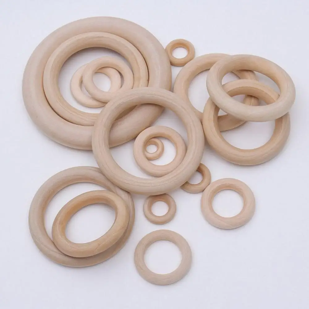 

8Seasons Handmade Wood Closed Soldered Jump Rings Findings Circle Ring Natural DIY Making Jewelry Findings 15mm-70mm,100PCs